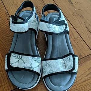 Ryka black and white sandals